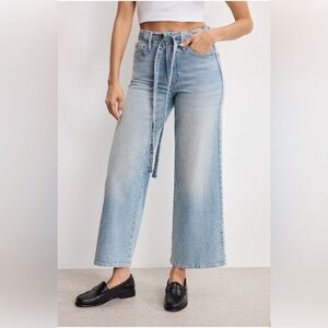Good American Good Waist Palazzo Crop Jeans